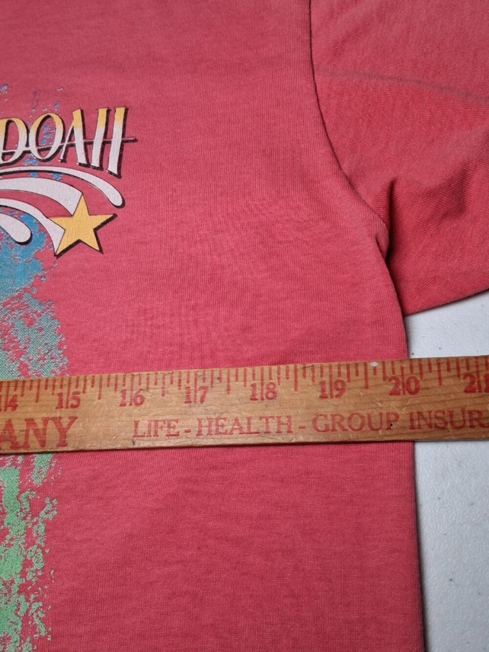 Vintage Shenandoah Band Shirt L Pink Single Stitch Screen Stars Best USA On Tour - Picture 5 of 16